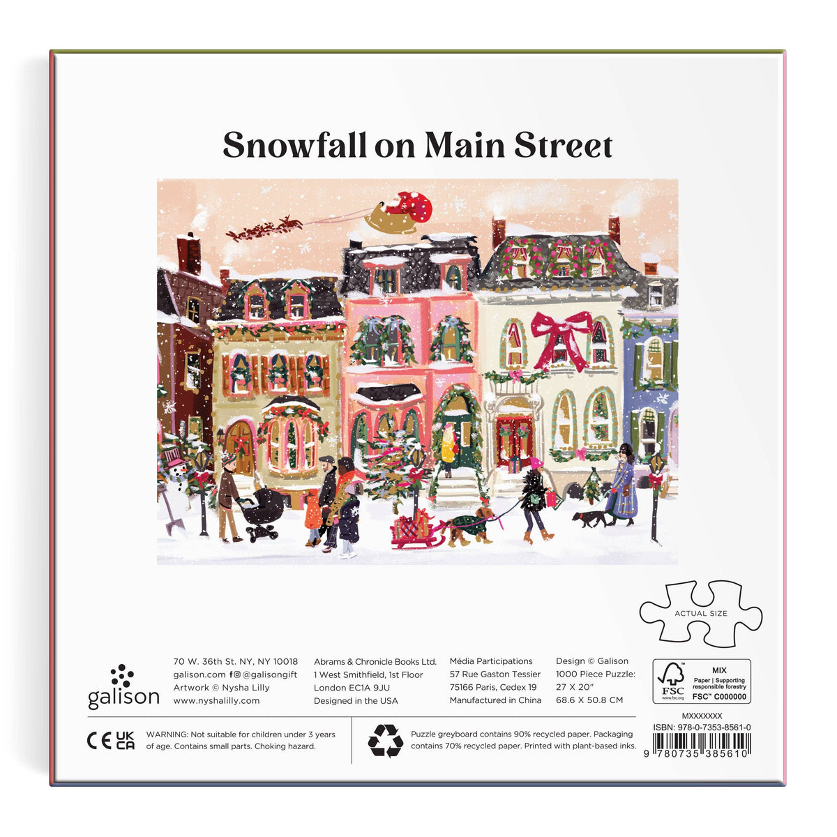 Jigsaw | 1000 Piece Foil Puzzle | Snowfall on Main Street
