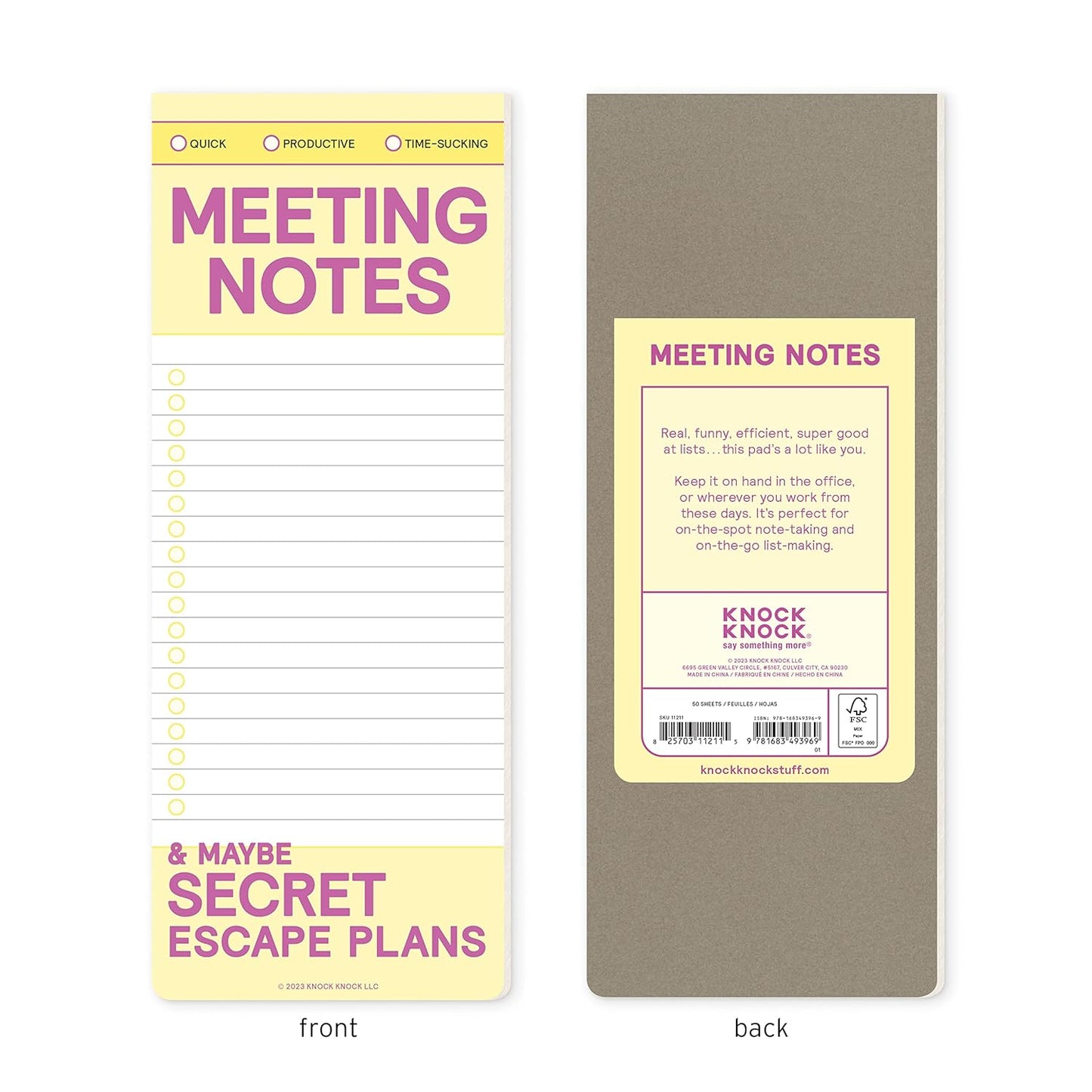 Knock Knock | Meeting Notes Make-a-List Pad