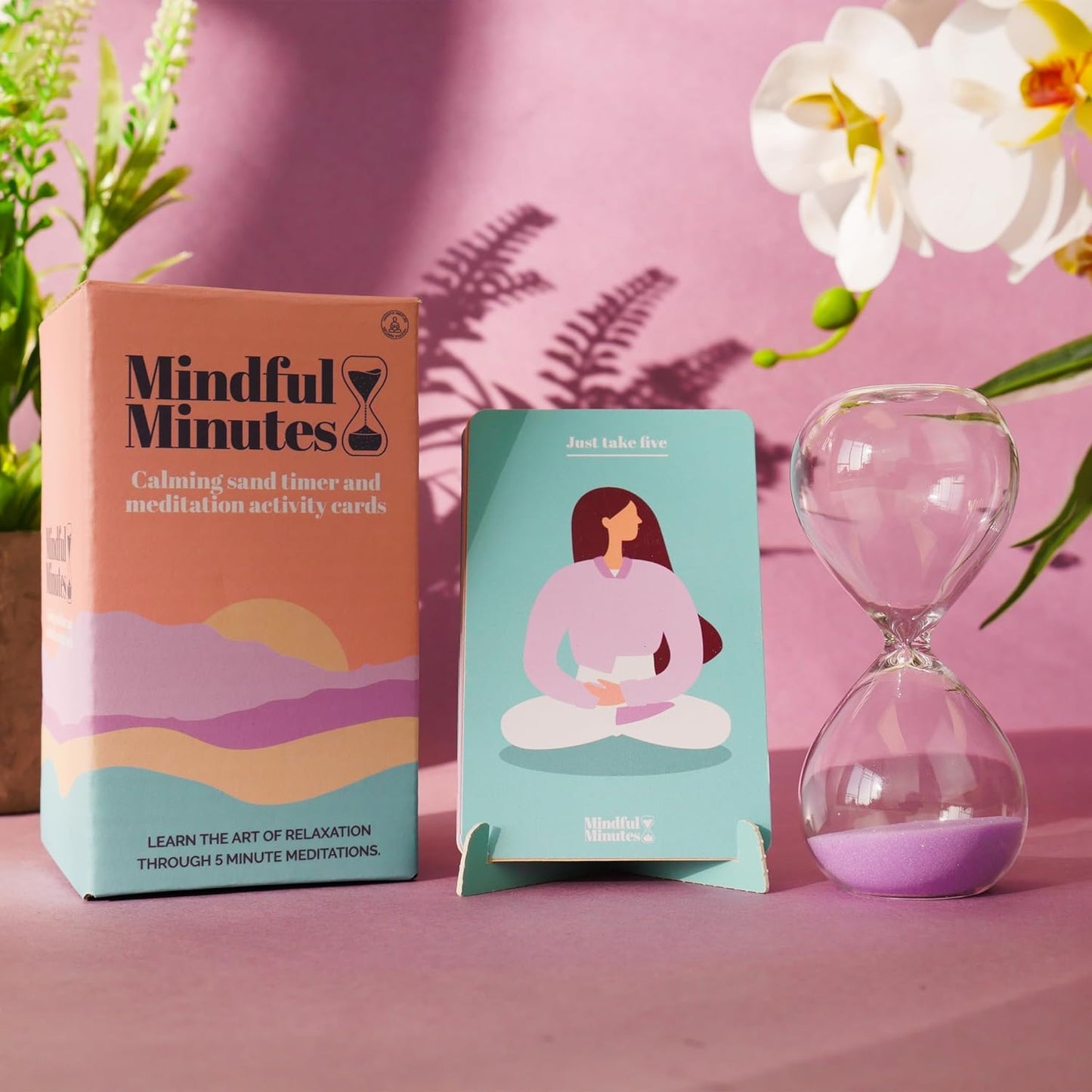 Mindful Minutes | Sand Timer & Meditation Cards