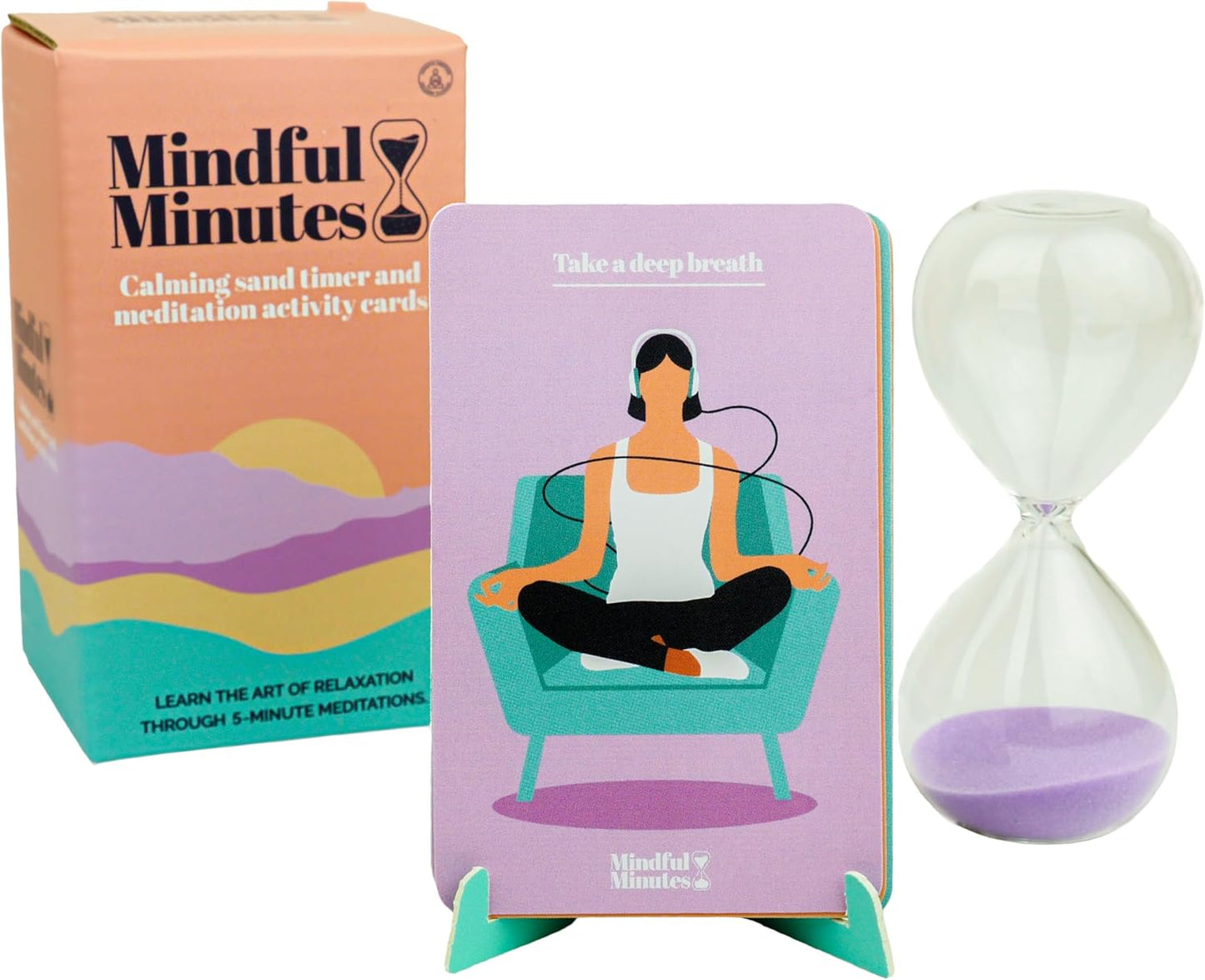 Mindful Minutes | Sand Timer & Meditation Cards