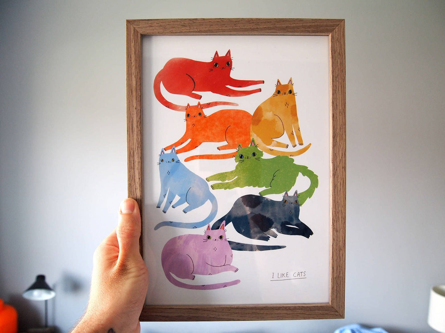 I Like Cats | A4 Print | Rainbow Cats