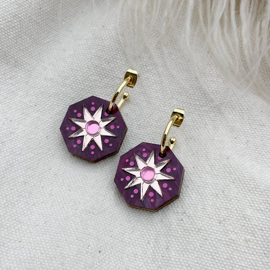 Rosa Pietsch | Seren Geo Star Hoop Earrings | Wine