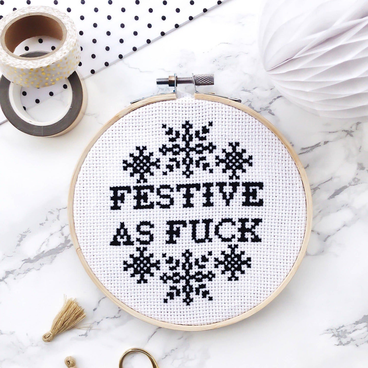 Innocent Bones | Cross Stitch Kit | Festive As Fuck