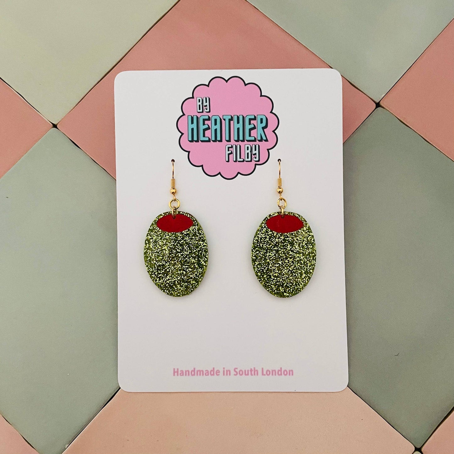 By Heather Filby | Glitzy Glitter Earrings | Olive