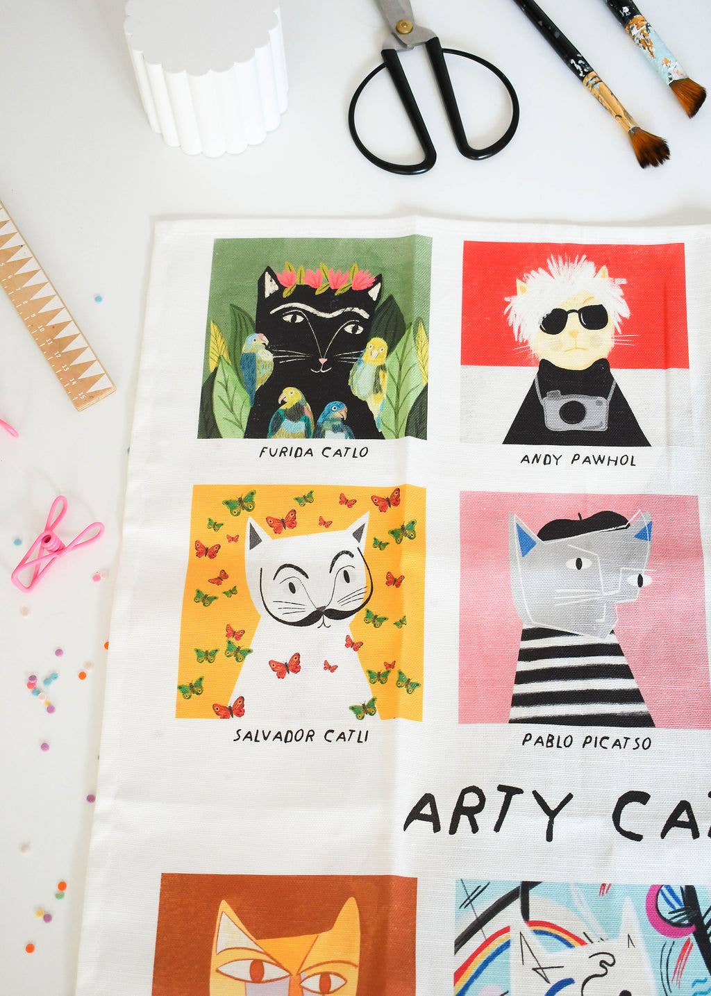 Niaski | Tea Towel | Arty Cats