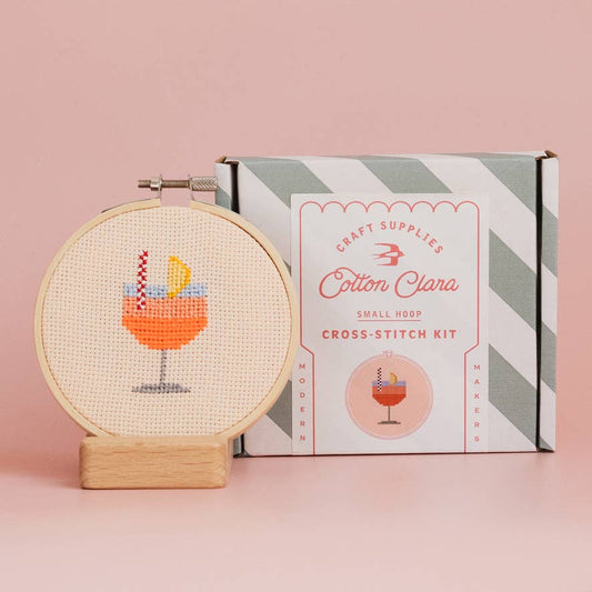 Cotton Clara | Aperol Cocktail | Cross Stitch Kit