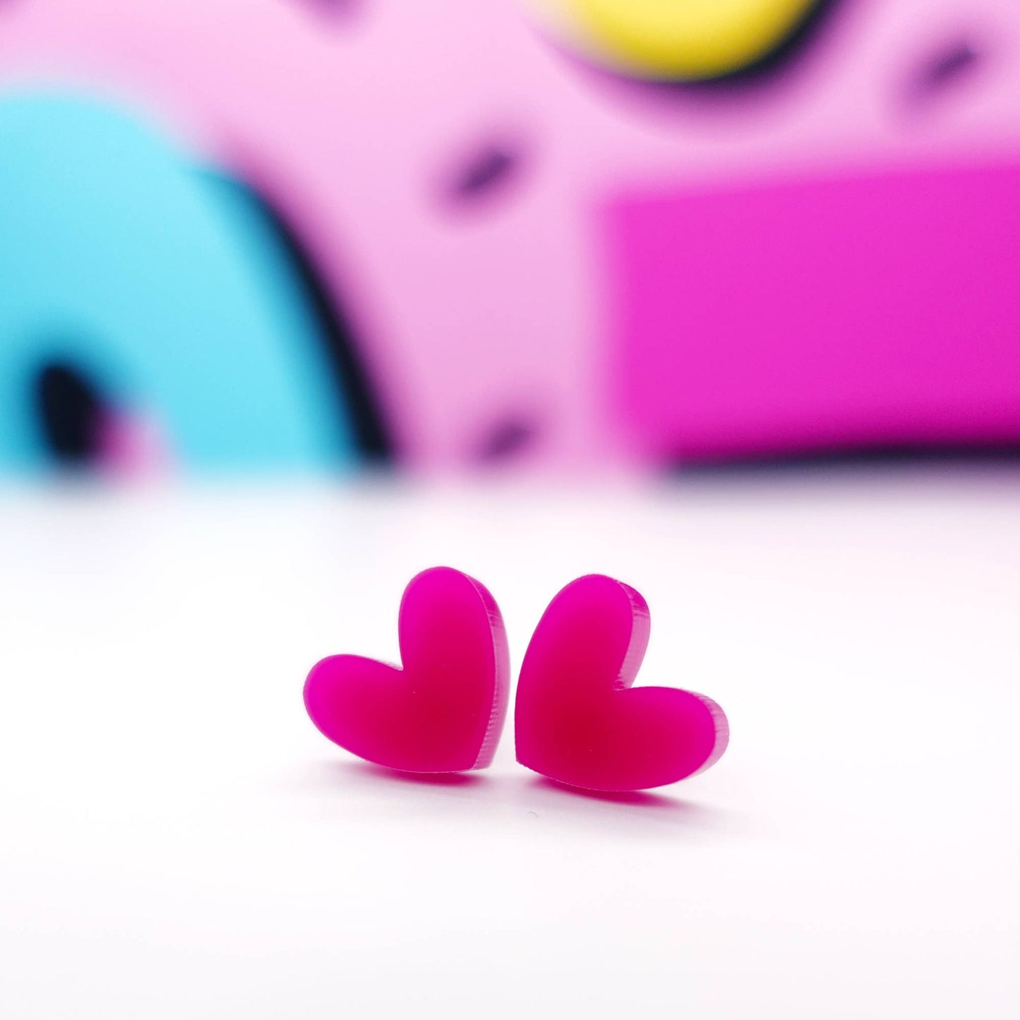 Silly Loaf | Pink Heart Stud Earrings