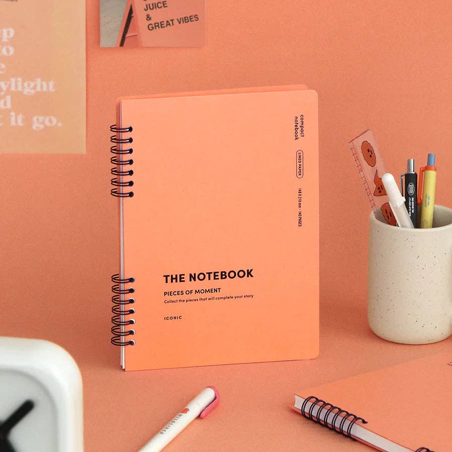 Iconic | Compact A5 Lined Notebook | Orange Coral