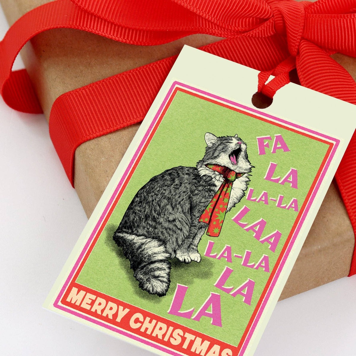 Fawn & Thistle | Feline Festive Gift Tag (Pack of 8)