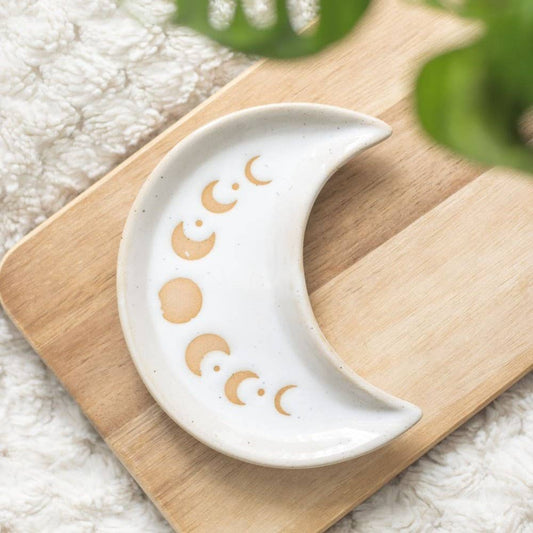 Moon Phase Crescent Ceramic Trinket Tray