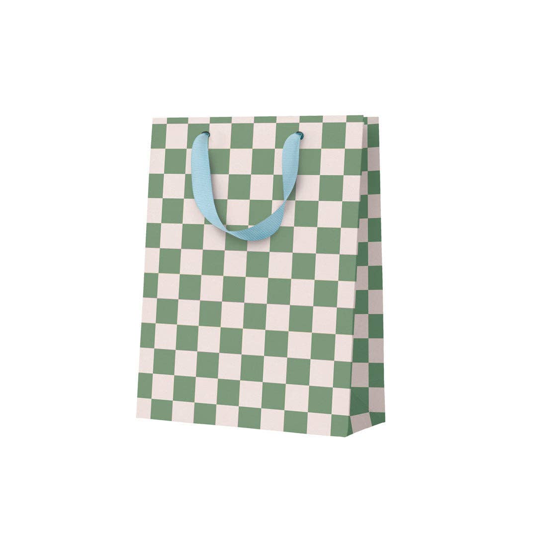 Ohh Deer | Medium Gift Bag | Khaki Checkerboard