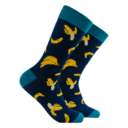 Socktopus | Bananas Bamboo Socks | Navy / L UK 9-12