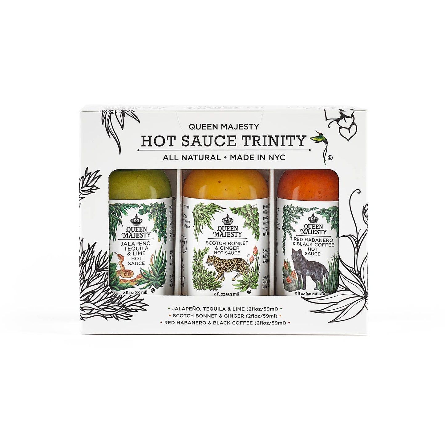 Queen Majesty Hot Sauce | 2oz Hot Sauce Trinity Gift Set