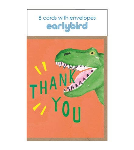 Earlybird | T-Rex Thank You Cards | Pack of 8