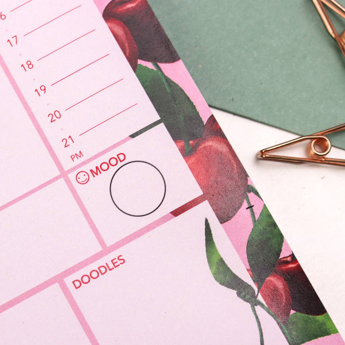 Fawn & Thistle | Daily Desk Pad Planner | Cherries