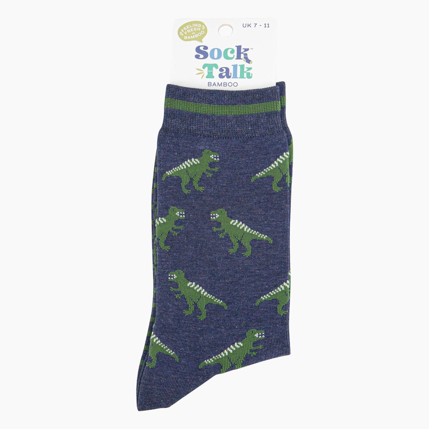 Sock Talk | Men's Bamboo Socks | Navy, T-Rex | UK 7-11