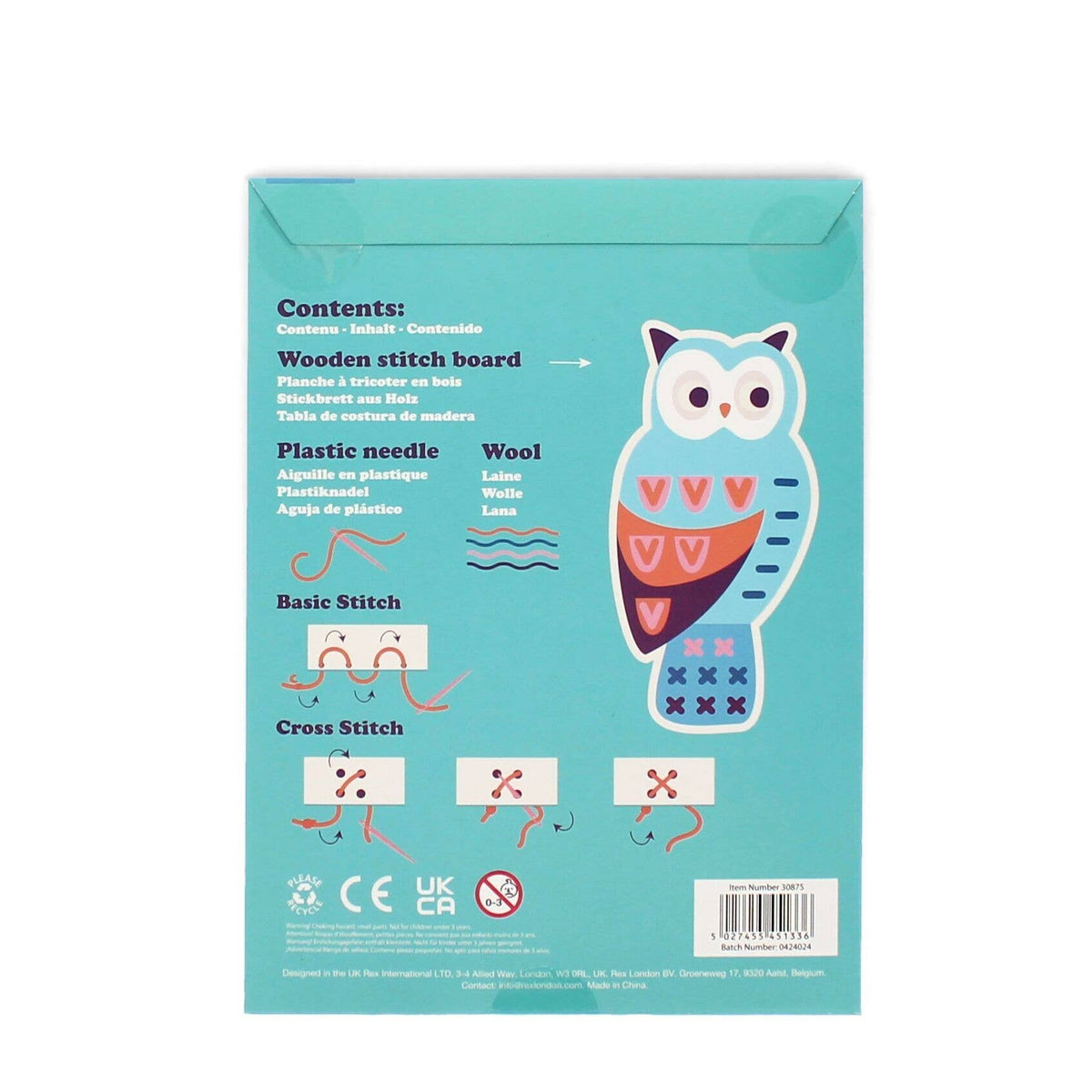 Rex | Learn To Sew Wooden Set | Owl