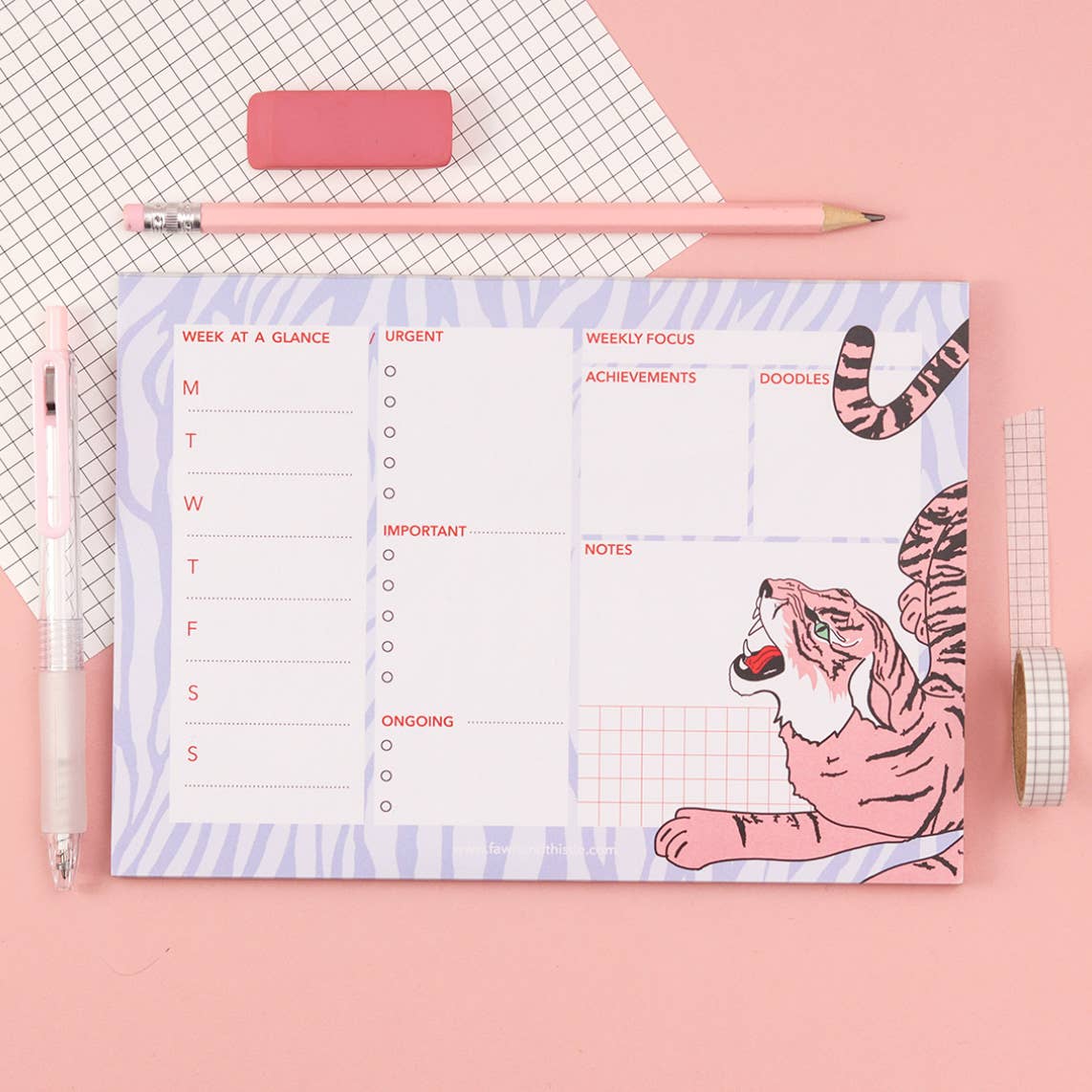 Fawn & Thistle | Weekly Desk Pad Planner | Tiger