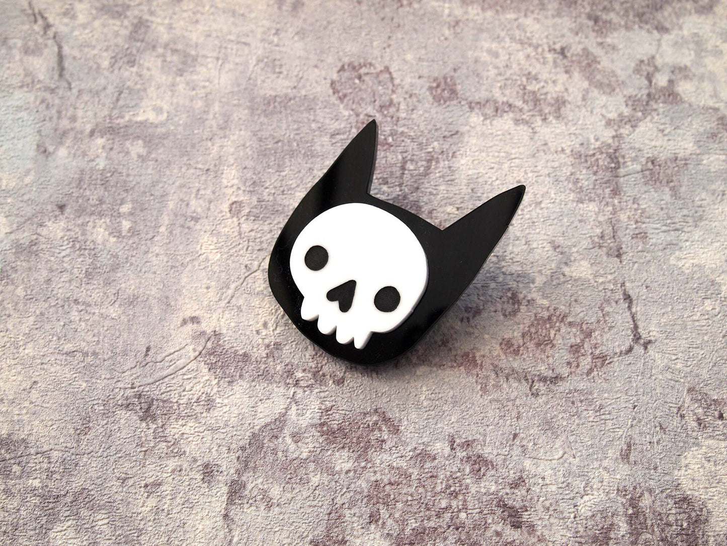 I Like Cats | Laser Cut Acrylic Brooch | Skull Cat