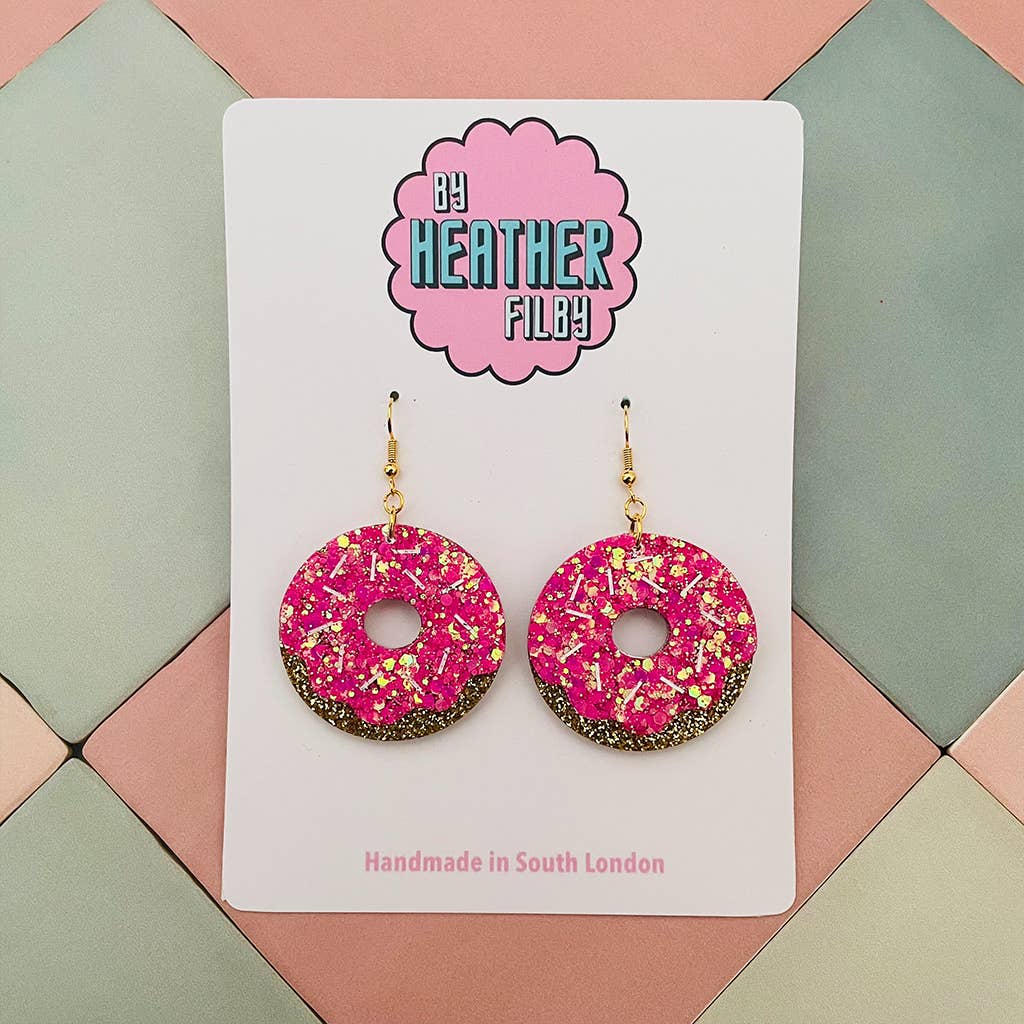 By Heather Filby | Glitzy Glitter Earrings | Doughnut