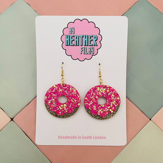 By Heather Filby | Glitzy Glitter Earrings | Doughnut