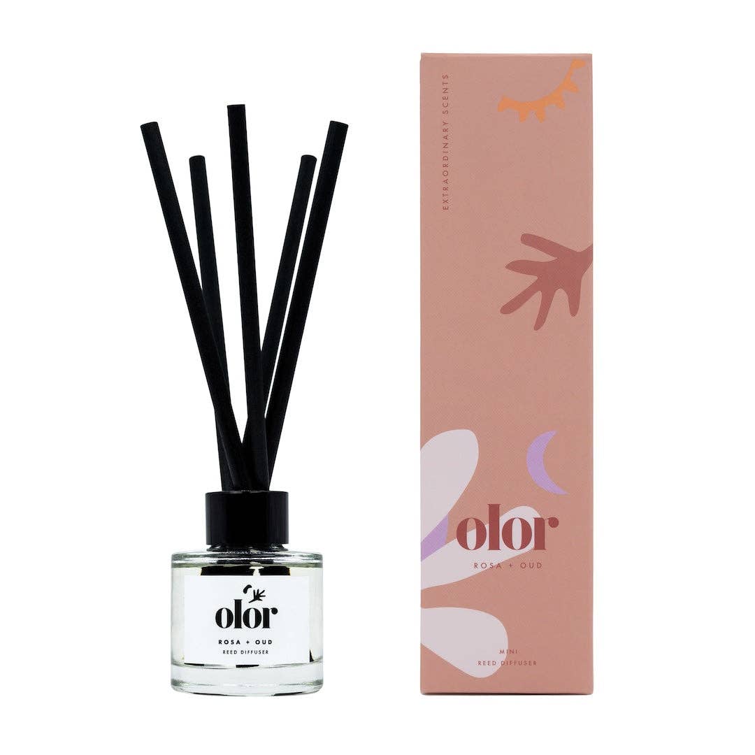 Olor | Mini Reed Diffuser | Rosa + Oud