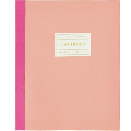 Rico | Paper Poetry 80gsm Dot Notebook | Large | Coral + Gold Edge