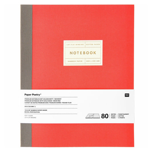 Rico | Paper Poetry 80gsm Dot Notebook | Large | Neon Orange + Gold Edge