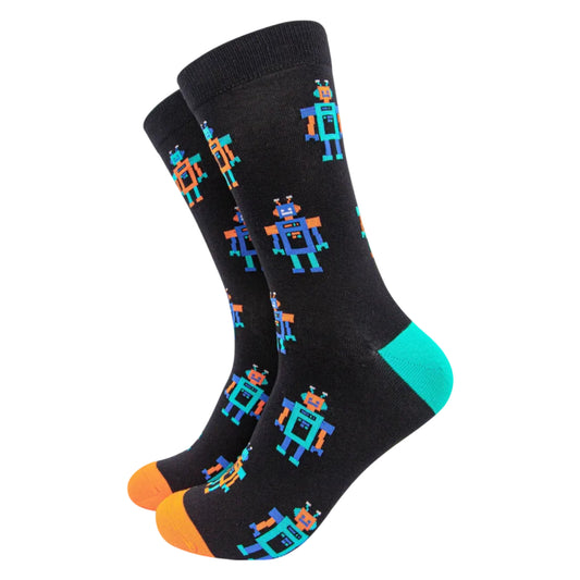 Sock Talk | Men's Bamboo Socks | Retro Robot | UK 7-11