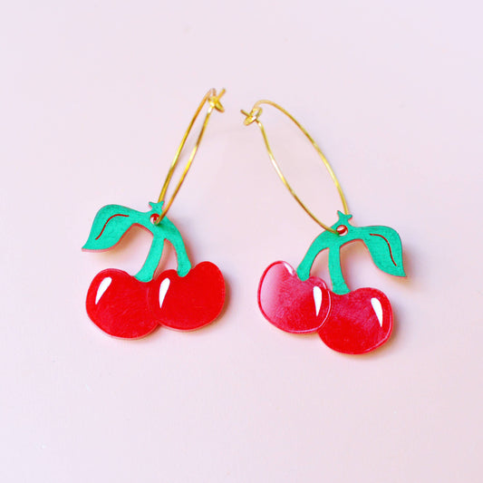 Silly Loaf | Hoop Earrings | Cherries