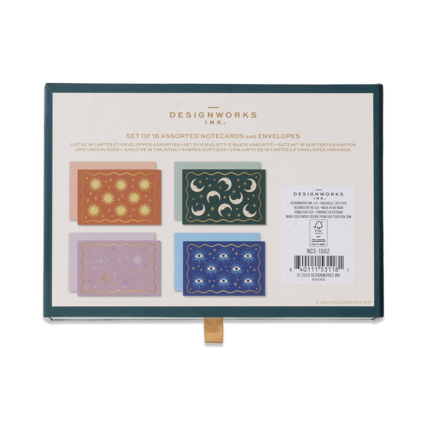 Designworks Collective | Celestial Notecards | Set of 16 Assorted