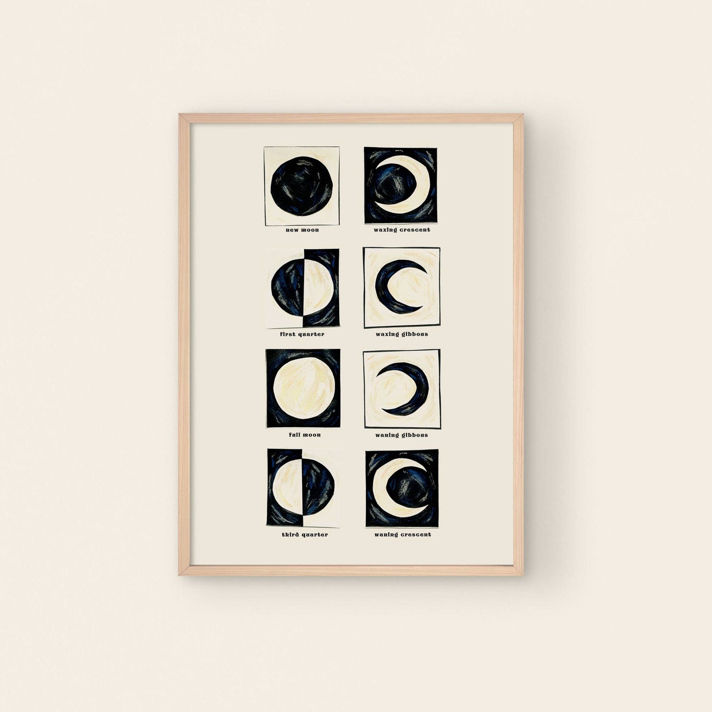 Little Black Cat | A4 Print | Moon Phases