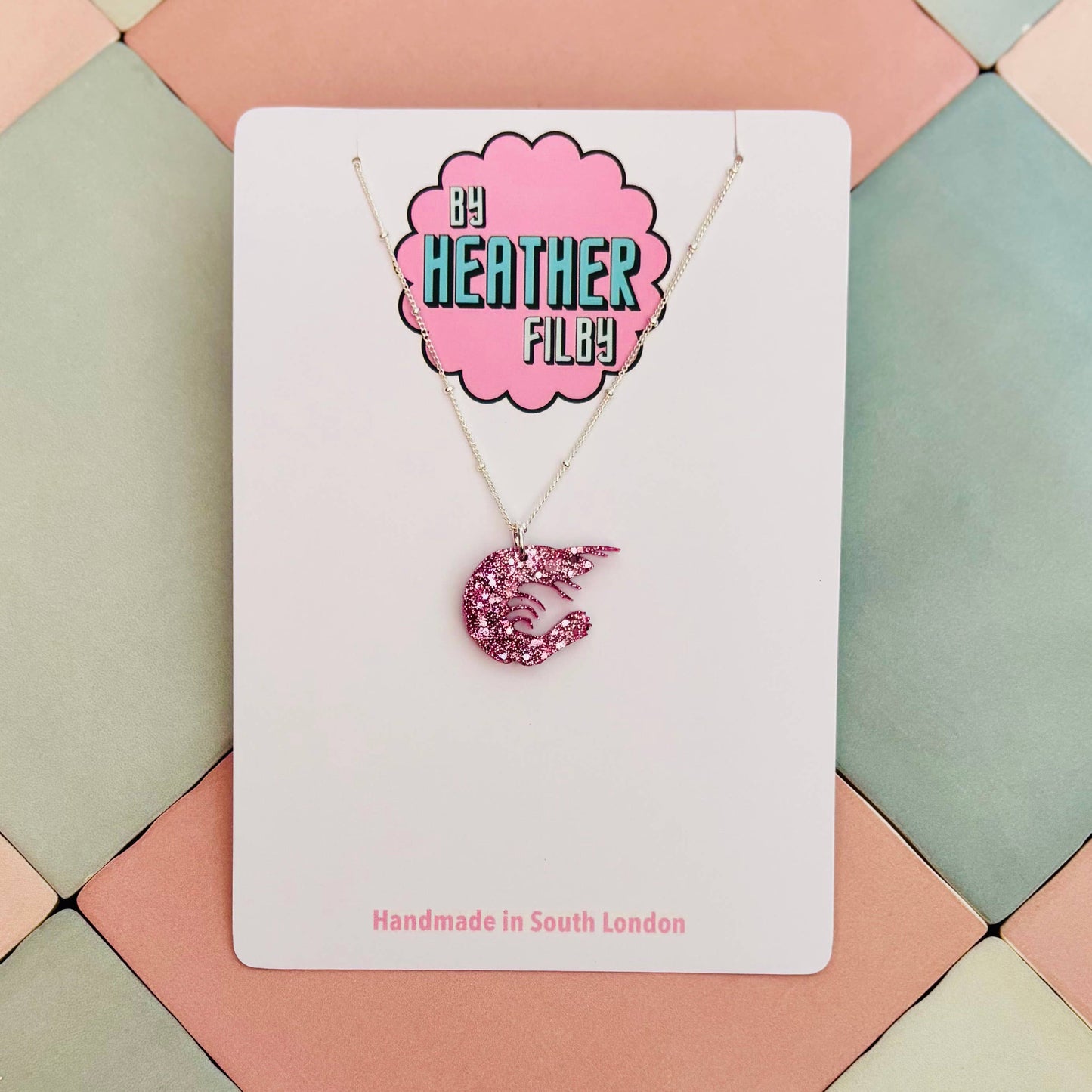 By Heather Filby | Glitter Charm Necklace | Shrimp