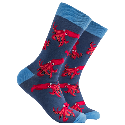 Socktopus | Squid Bamboo Socks | Blue | L UK 9-12