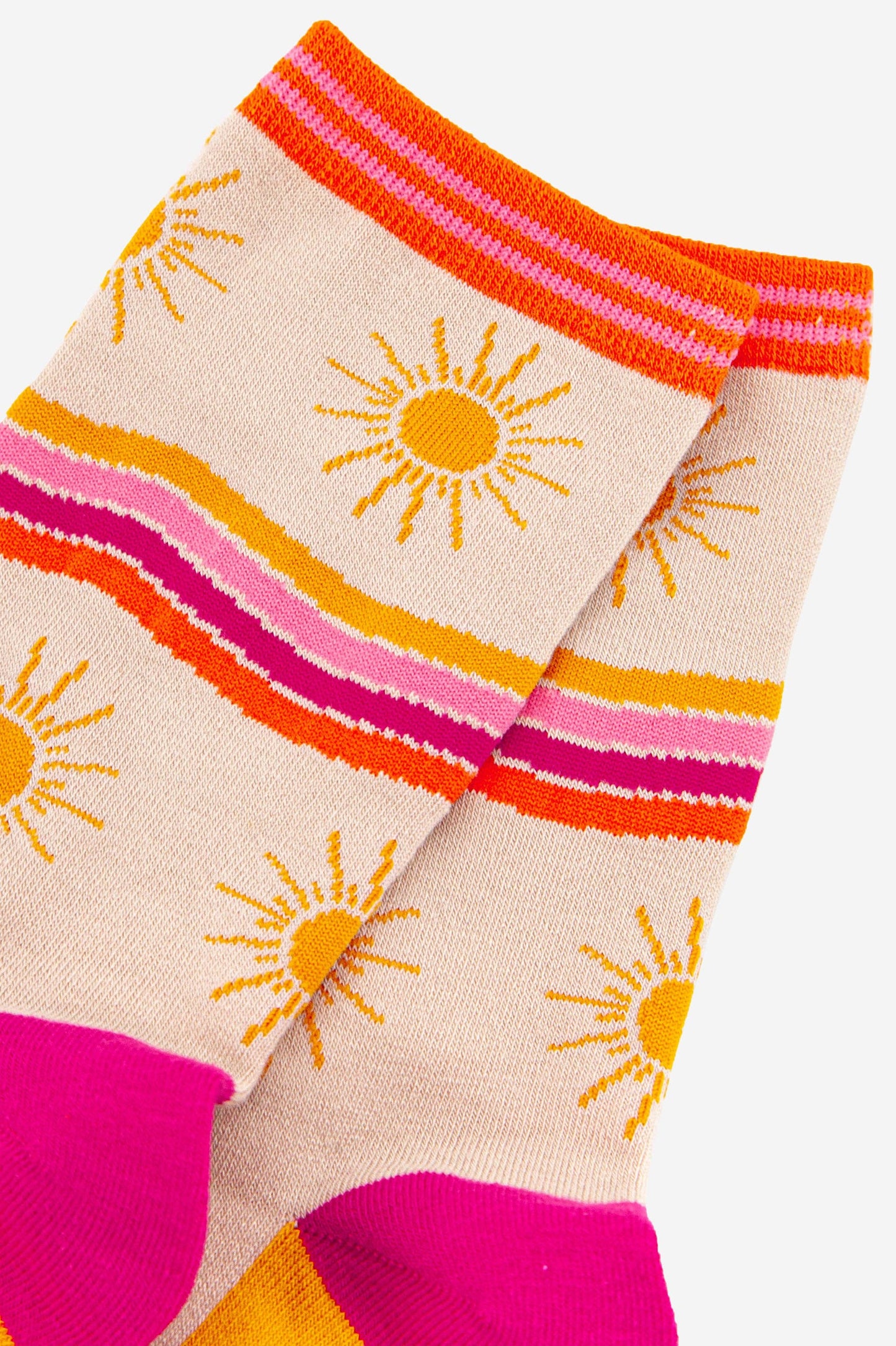 Sock Talk | Women's Sunshine and Stripe Bamboo Socks | UK 3-7 | EU 36-40