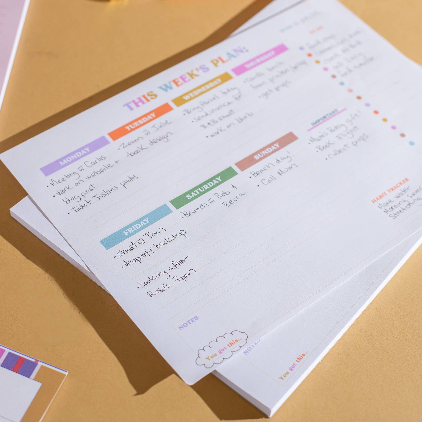 Good Tuesday | A4 Weekly Planner Pad with Habit Tracker | You Got This