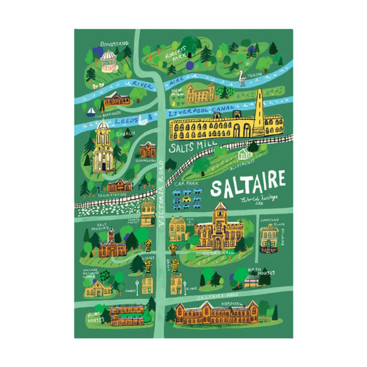 Jo Overend | A4 Print | Saltaire Map | Colour