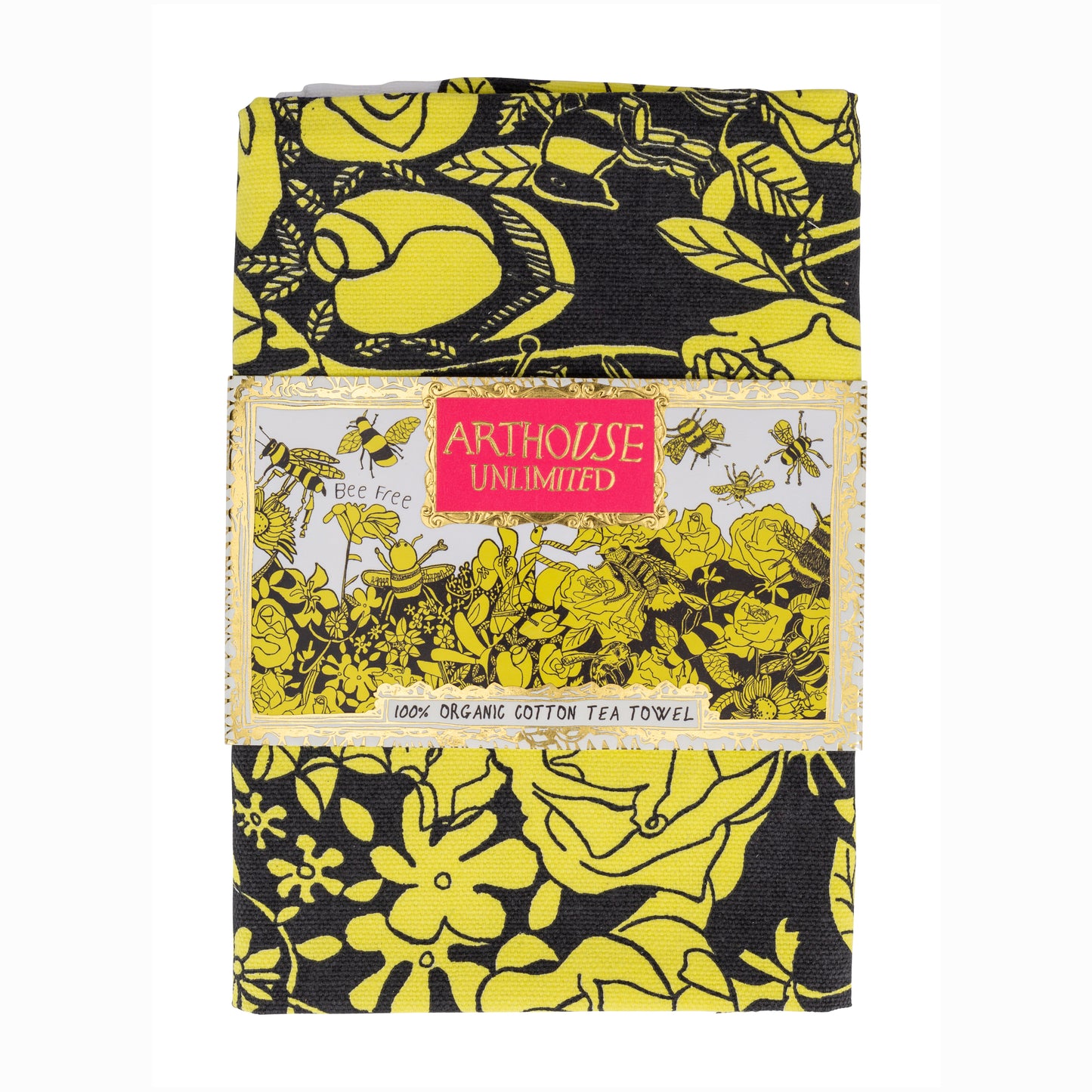 100% Organic Cotton Tea Towel | Bee Free