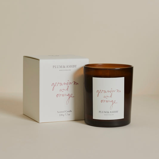 Plum & Ashby Candle | Geranium & Orange