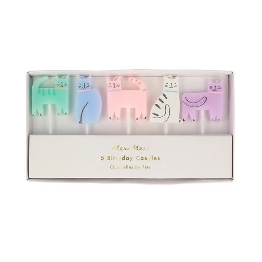 Meri Meri | Birthday Cake Candles | 5 x Cats