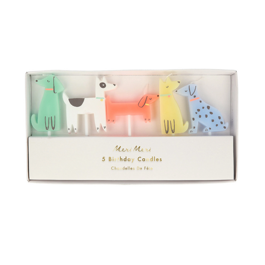 Meri Meri | Birthday Cake Candles | 5 x Dogs