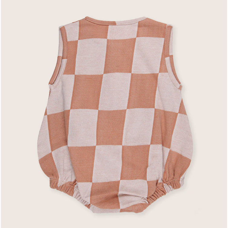 Turtledove London | Chequer Bubble Romper | Sunset