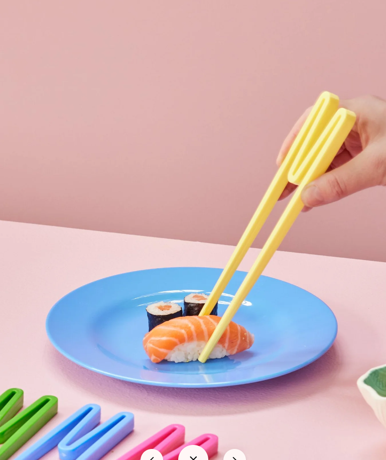 Rice | Plastic Chopsticks | Soft Yellow