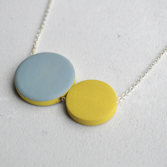 Sea Pink Studio | Colour Pop Necklace | Lemon Yellow & Blue Grey