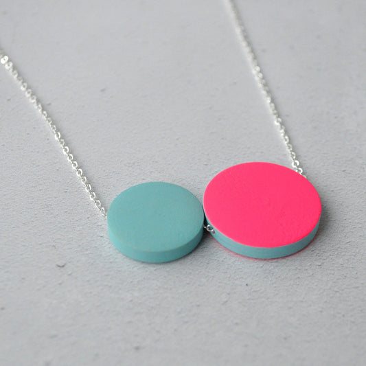 Sea Pink Studio | Colour Pop Necklace | Neon Pink & Aqua