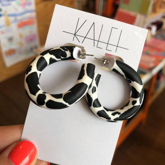 Kalei Cow Hoop Statement Earrings