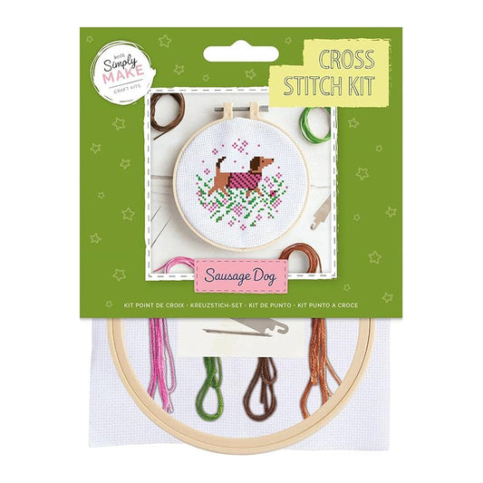 Simply Make | Cross Stitch Kit | Sausage Dog