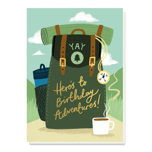 Greetings Card | "Here's to Birthday Adventures!"