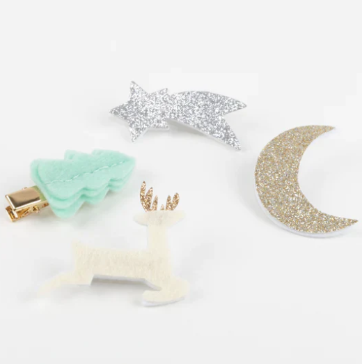 Meri Meri | Felt & Glitter Hair Clips | Festive