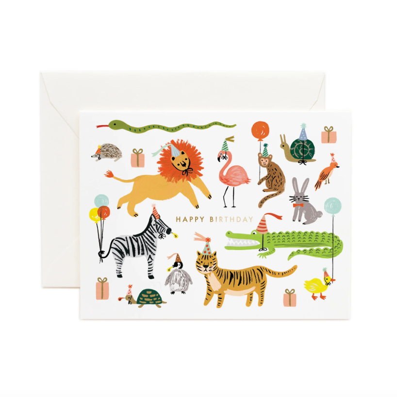 Greetings Card | "Party Animals Happy Birthday"